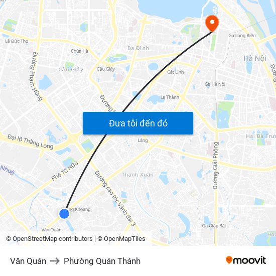 Văn Quán to Phường Quán Thánh map