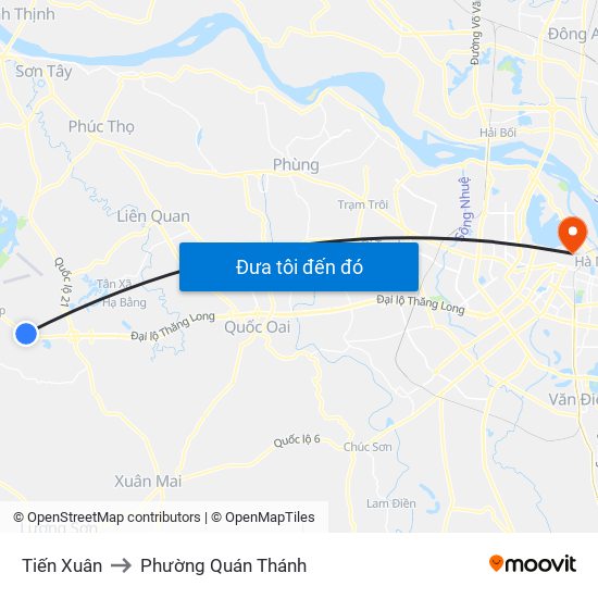 Tiến Xuân to Phường Quán Thánh map