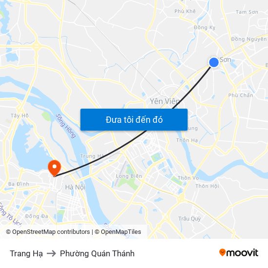 Trang Hạ to Phường Quán Thánh map