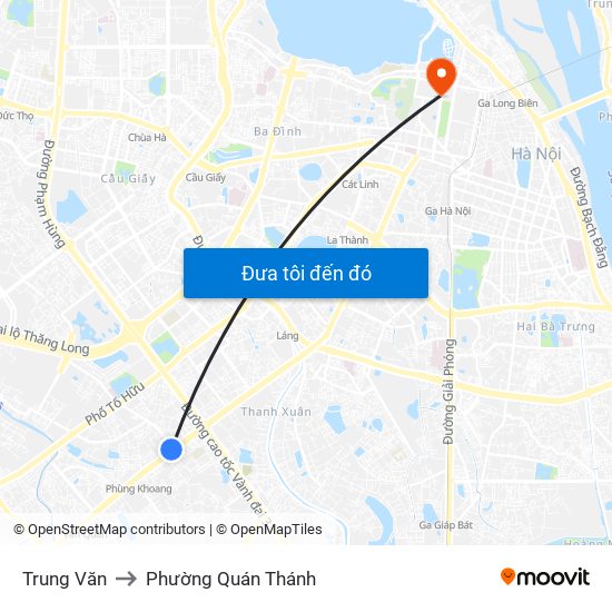 Trung Văn to Phường Quán Thánh map