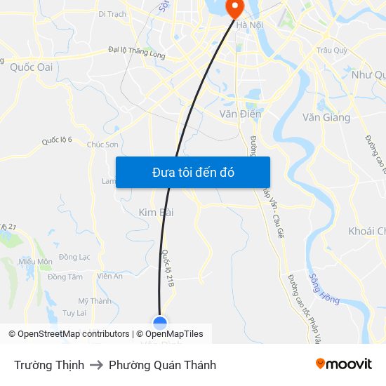 Trường Thịnh to Phường Quán Thánh map