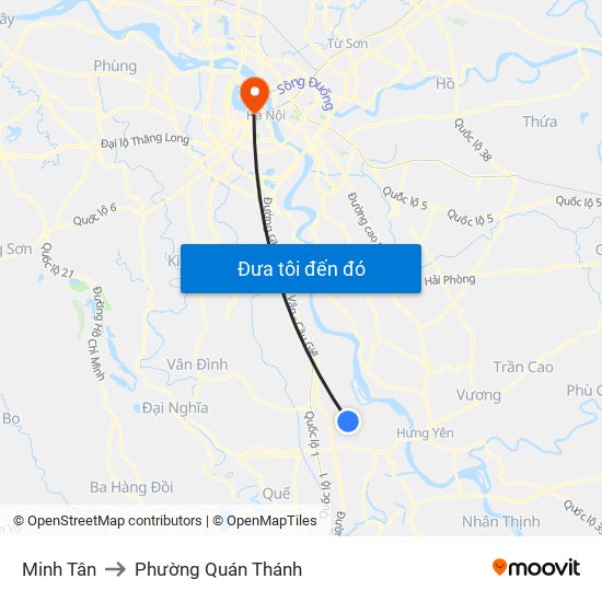 Minh Tân to Phường Quán Thánh map