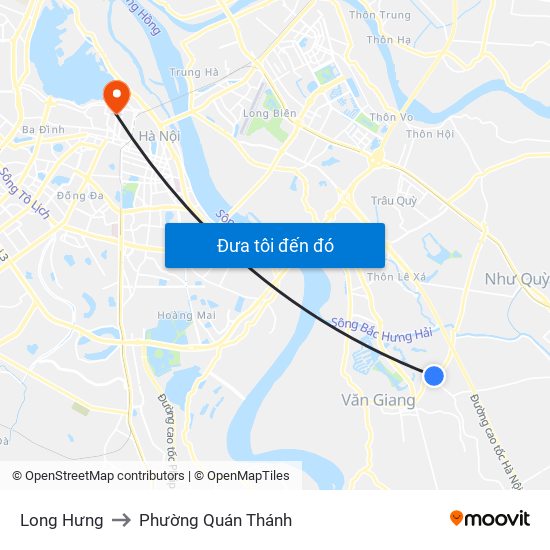 Long Hưng to Phường Quán Thánh map