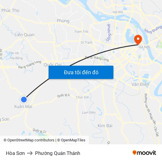 Hòa Sơn to Phường Quán Thánh map