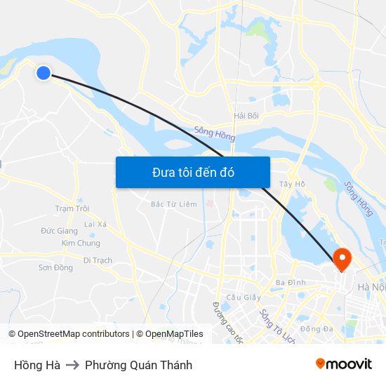 Hồng Hà to Phường Quán Thánh map