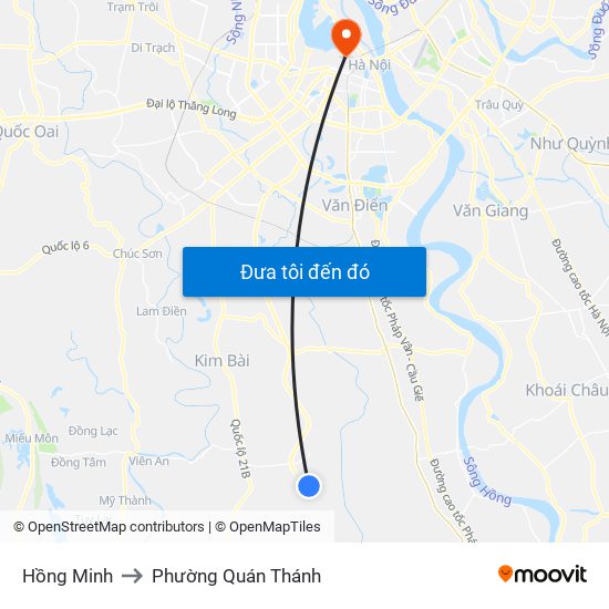 Hồng Minh to Phường Quán Thánh map