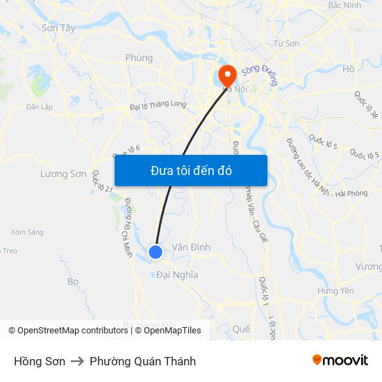 Hồng Sơn to Phường Quán Thánh map