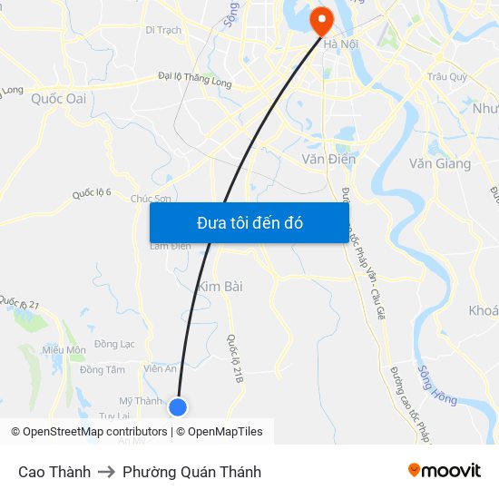 Cao Thành to Phường Quán Thánh map