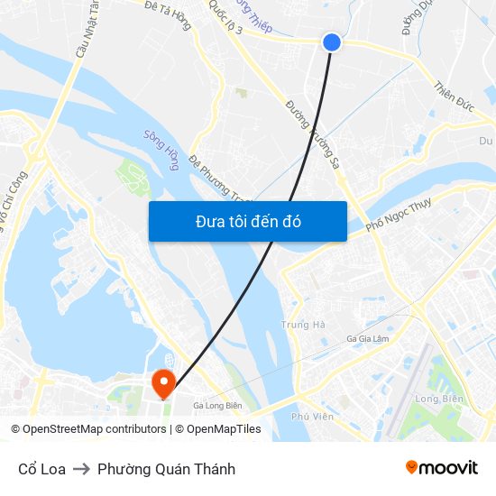 Cổ Loa to Phường Quán Thánh map