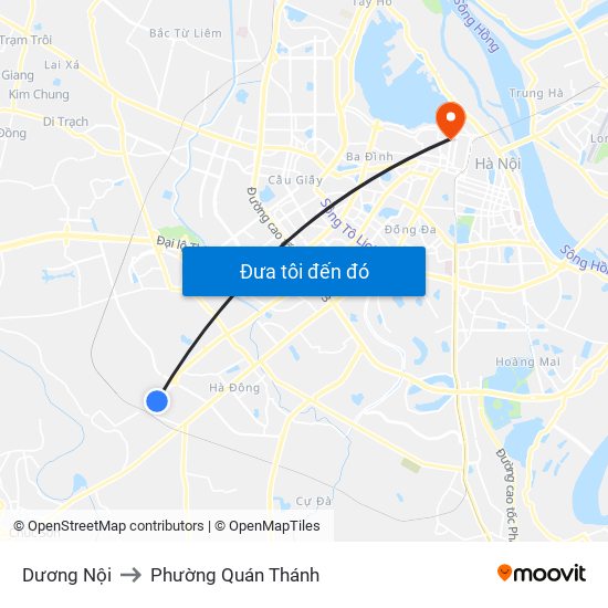 Dương Nội to Phường Quán Thánh map