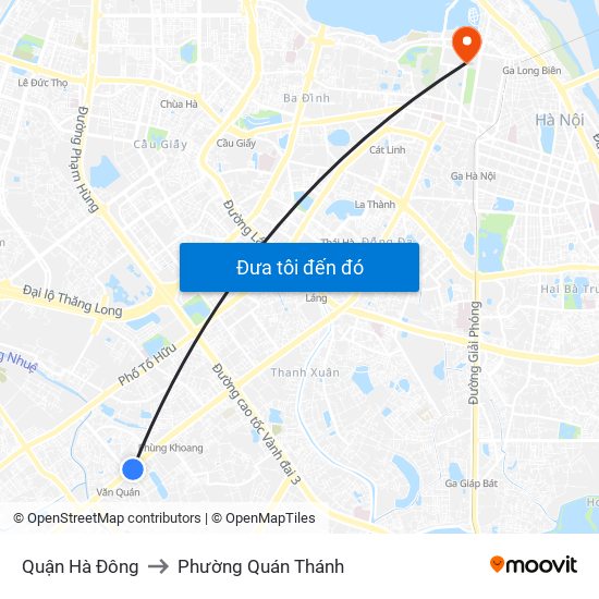 Quận Hà Đông to Phường Quán Thánh map