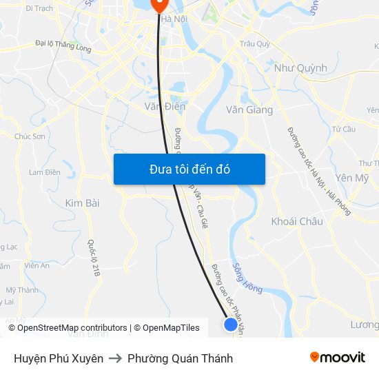 Huyện Phú Xuyên to Phường Quán Thánh map