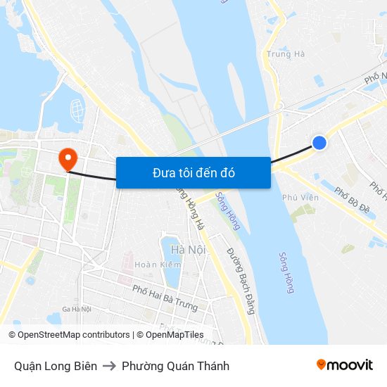 Quận Long Biên to Phường Quán Thánh map