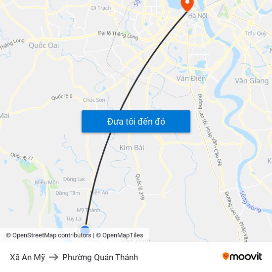 Xã An Mỹ to Phường Quán Thánh map