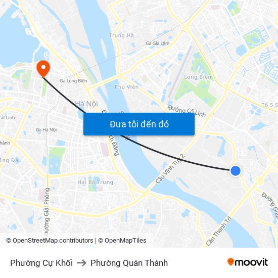 Phường Cự Khối to Phường Quán Thánh map