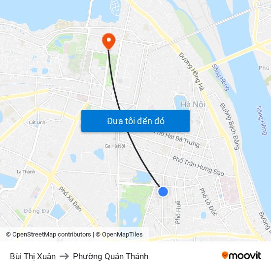 Bùi Thị Xuân to Phường Quán Thánh map