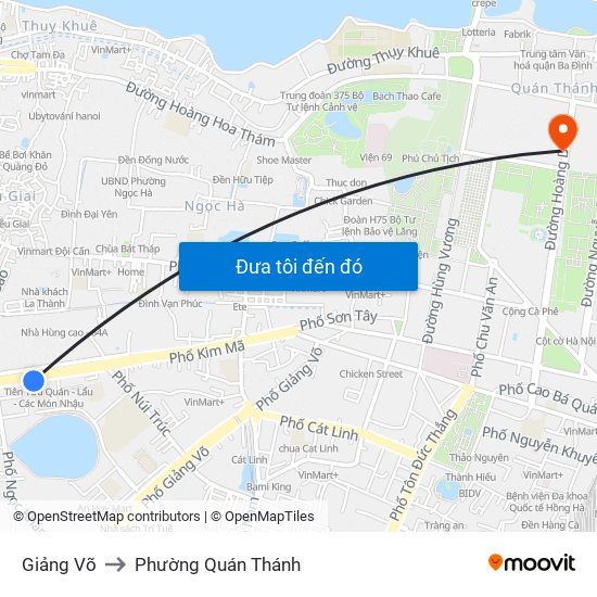 Giảng Võ to Phường Quán Thánh map