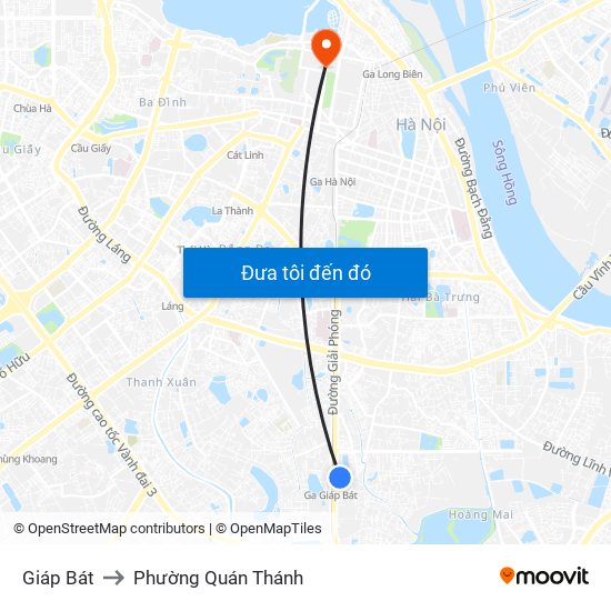 Giáp Bát to Phường Quán Thánh map