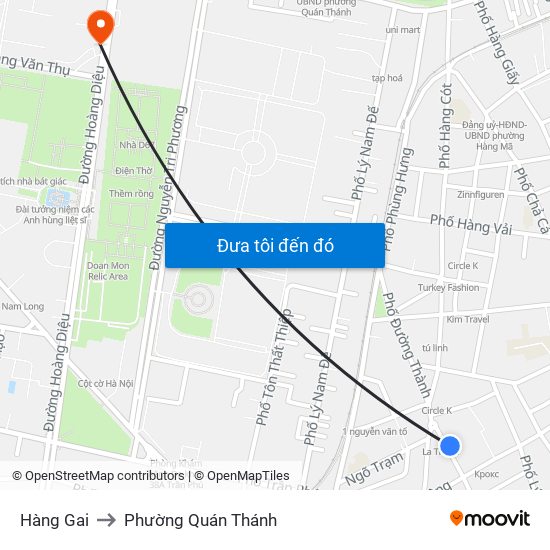 Hàng Gai to Phường Quán Thánh map