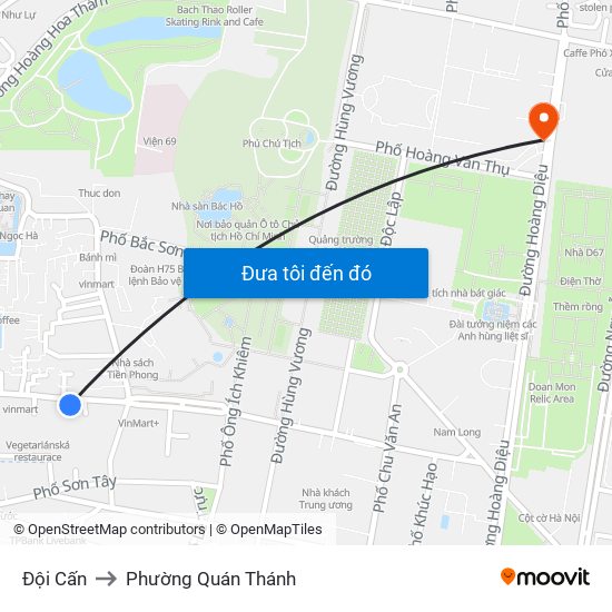 Đội Cấn to Phường Quán Thánh map