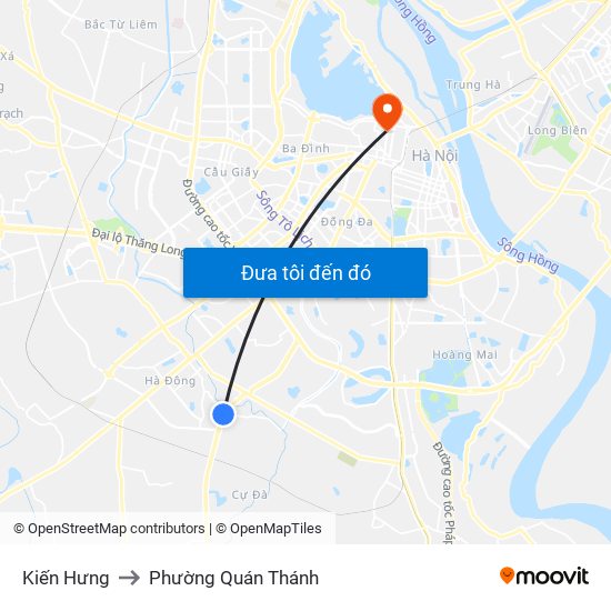 Kiến Hưng to Phường Quán Thánh map