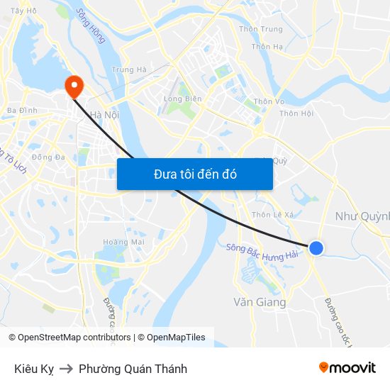 Kiêu Kỵ to Phường Quán Thánh map