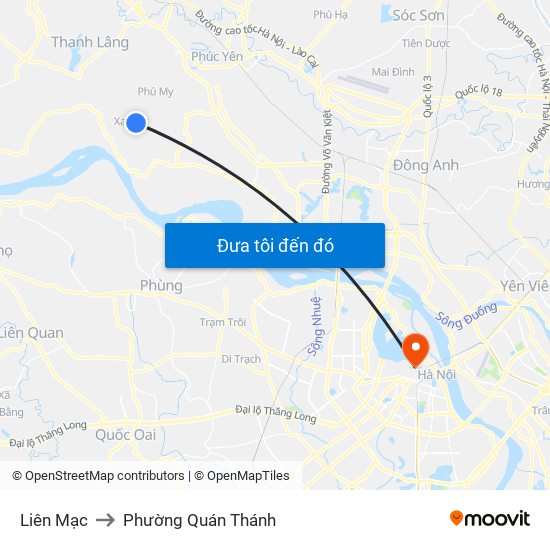 Liên Mạc to Phường Quán Thánh map