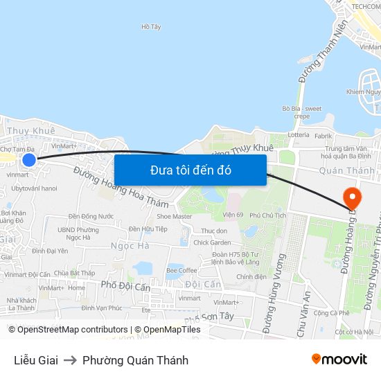 Liễu Giai to Phường Quán Thánh map