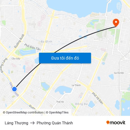 Láng Thượng to Phường Quán Thánh map