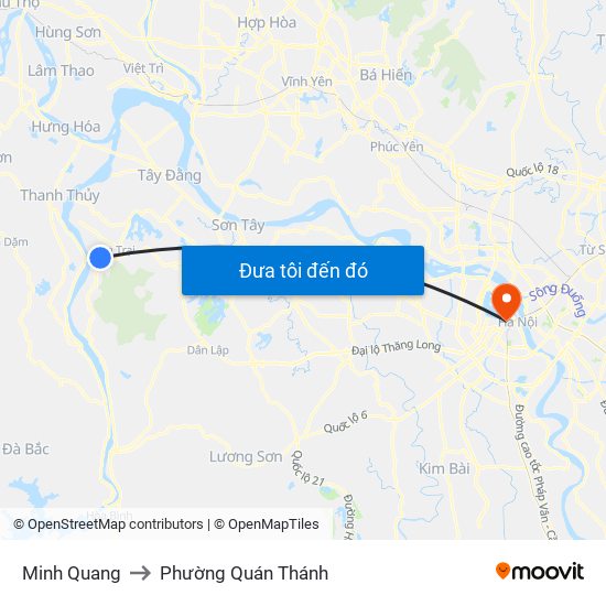 Minh Quang to Phường Quán Thánh map