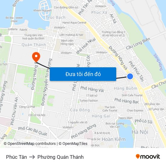 Phúc Tân to Phường Quán Thánh map