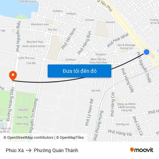 Phúc Xá to Phường Quán Thánh map