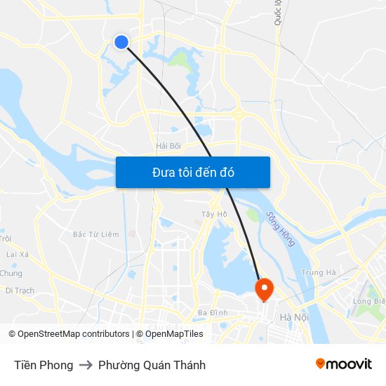 Tiền Phong to Phường Quán Thánh map