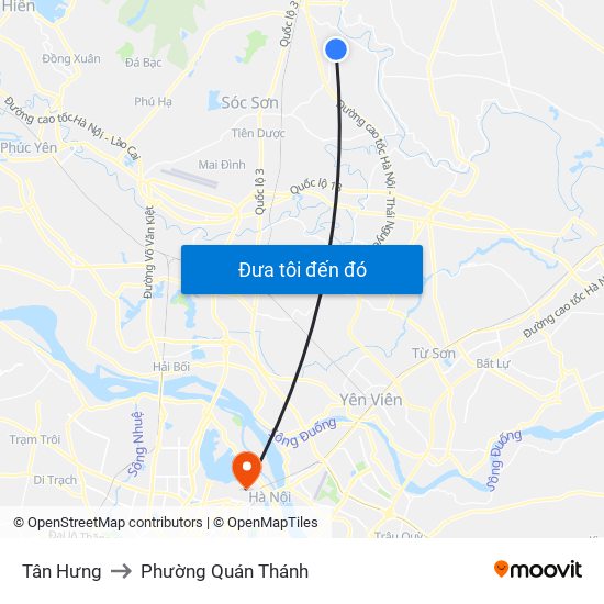 Tân Hưng to Phường Quán Thánh map