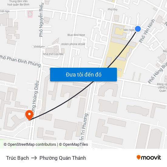 Trúc Bạch to Phường Quán Thánh map