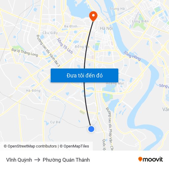 Vĩnh Quỳnh to Phường Quán Thánh map