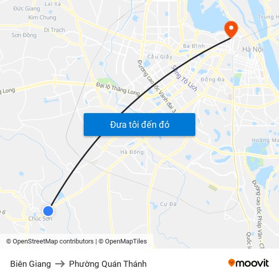 Biên Giang to Phường Quán Thánh map