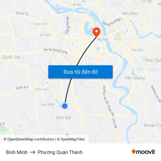Bình Minh to Phường Quán Thánh map