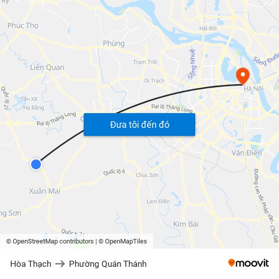 Hòa Thạch to Phường Quán Thánh map