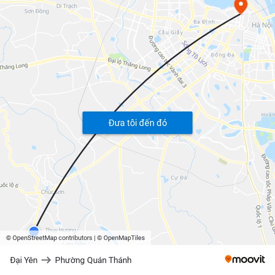 Đại Yên to Phường Quán Thánh map