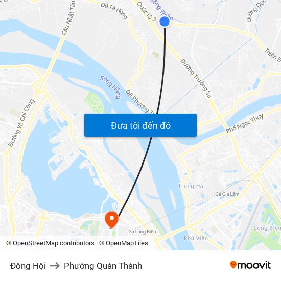 Đông Hội to Phường Quán Thánh map