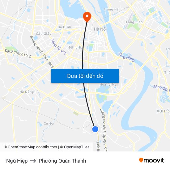 Ngũ Hiệp to Phường Quán Thánh map