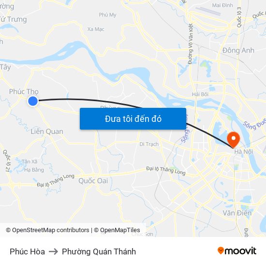 Phúc Hòa to Phường Quán Thánh map