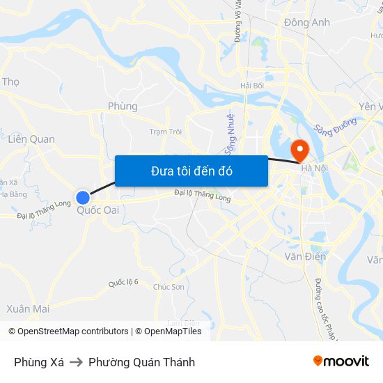 Phùng Xá to Phường Quán Thánh map