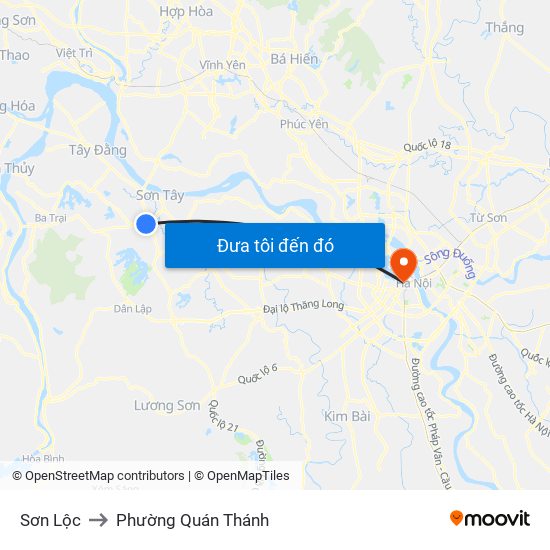 Sơn Lộc to Phường Quán Thánh map