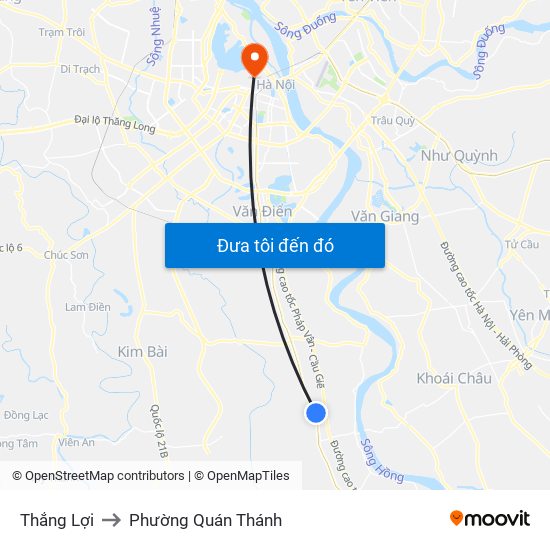 Thắng Lợi to Phường Quán Thánh map