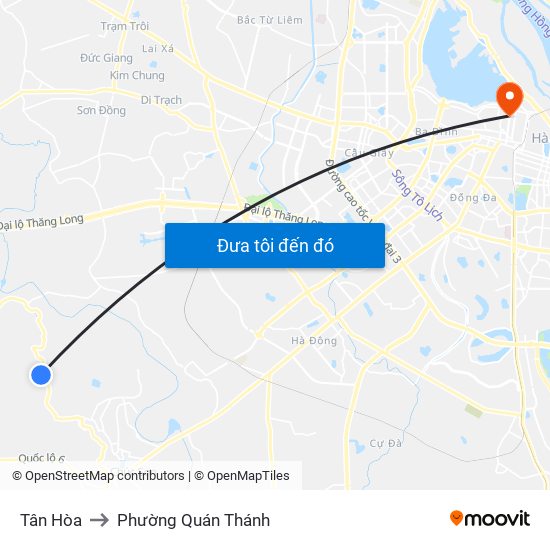 Tân Hòa to Phường Quán Thánh map