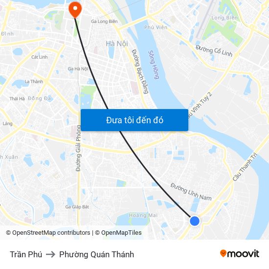 Trần Phú to Phường Quán Thánh map
