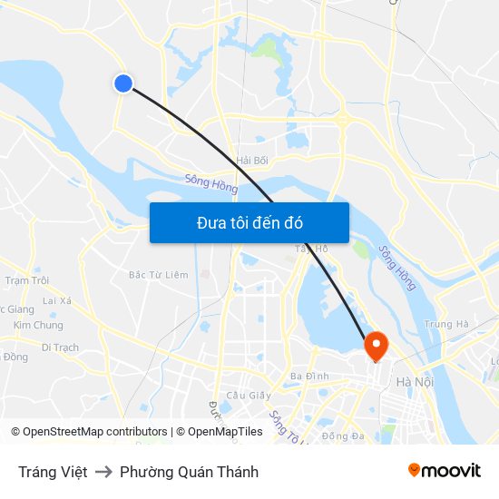Tráng Việt to Phường Quán Thánh map