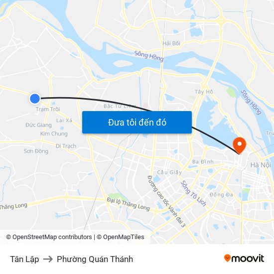 Tân Lập to Phường Quán Thánh map